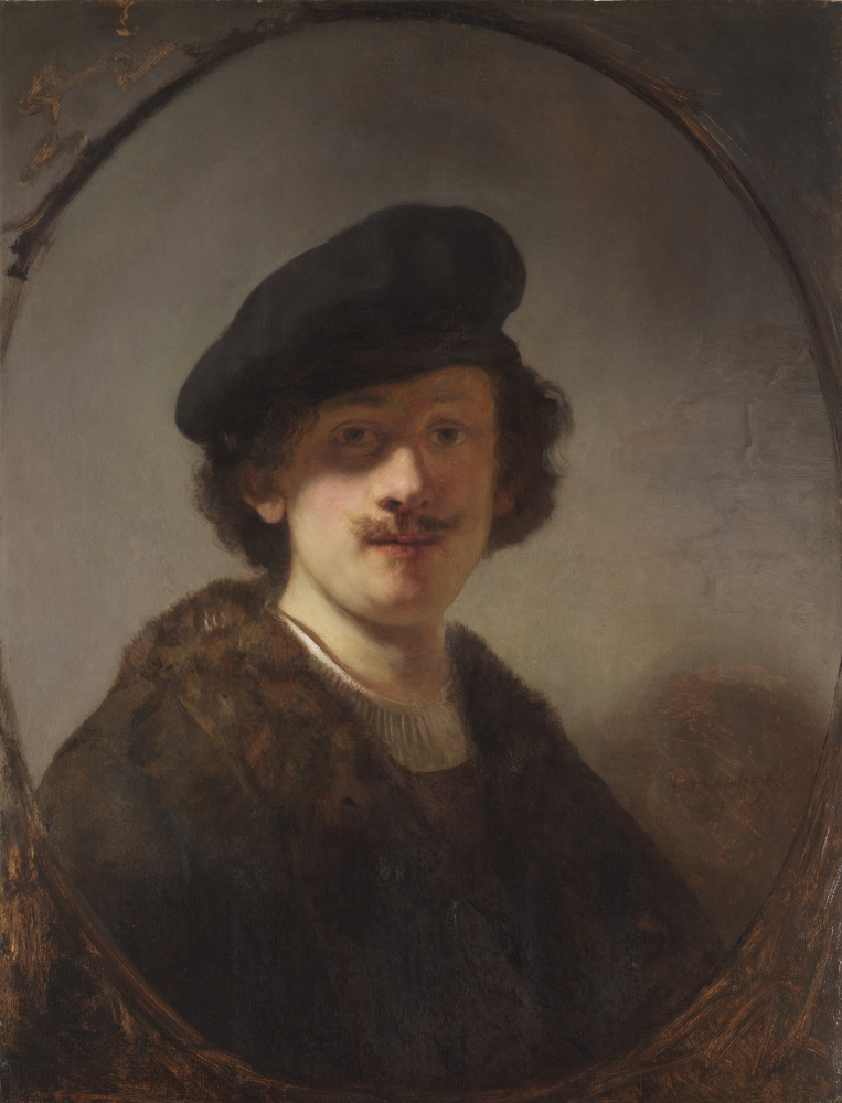 Rembrandt Harmenszoon van Rijn. Selbstporträt mit schattigen Augen