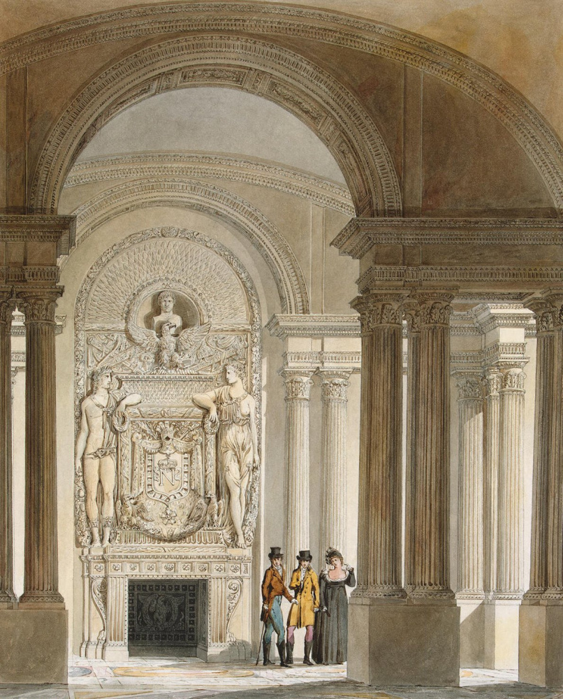 Charles Fontaine Pierre Percier. View of the hall of the Old guard in the Louvre