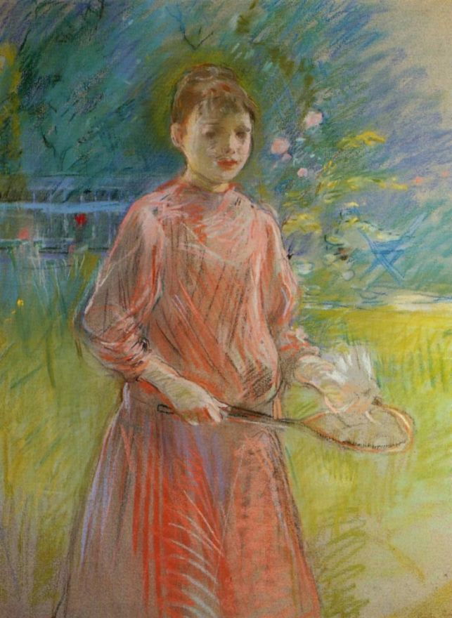 Berthe Morisot. Girl with racket or Jeanne bonnet