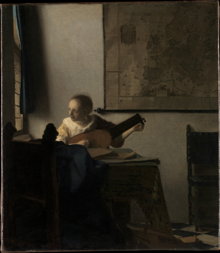 Jan Vermeer. Woman with a lute
