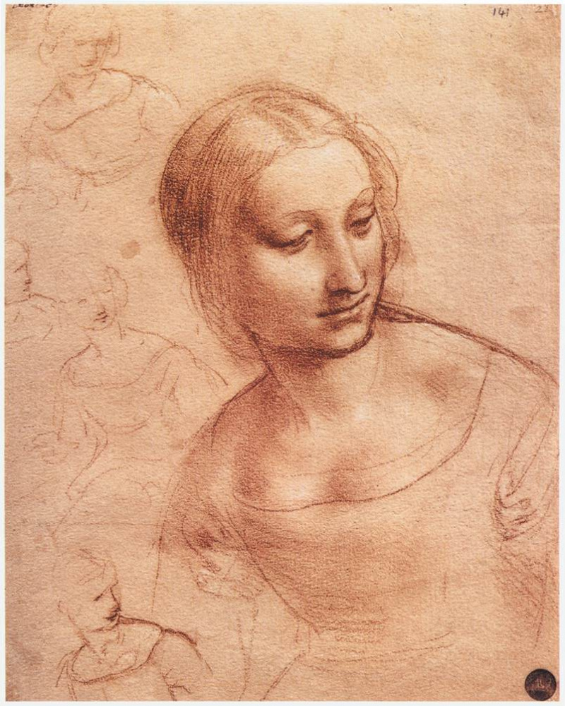 Леонардо да Винчи. Мадонна с веретеном (набросок)