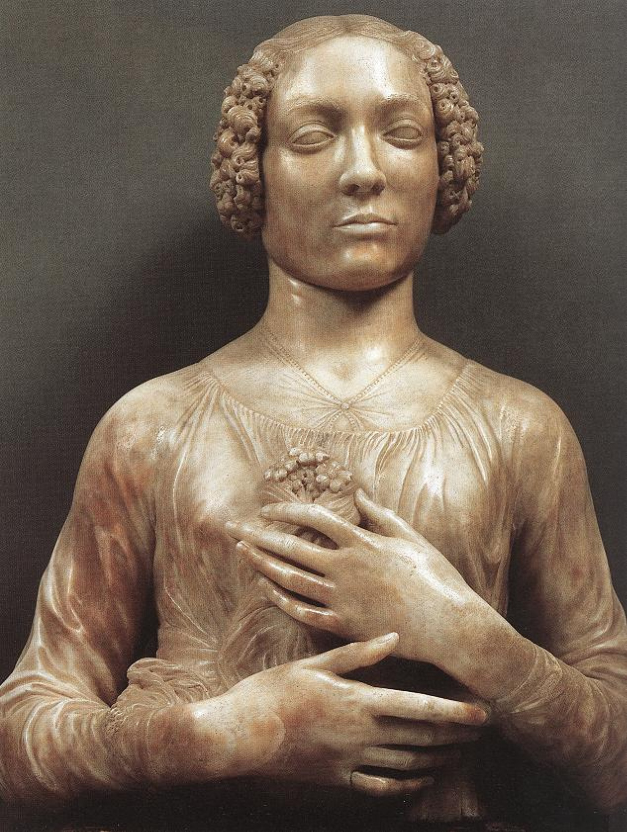 Lady with a bouquet of flowers, 1480, 60 cm by Andrea del