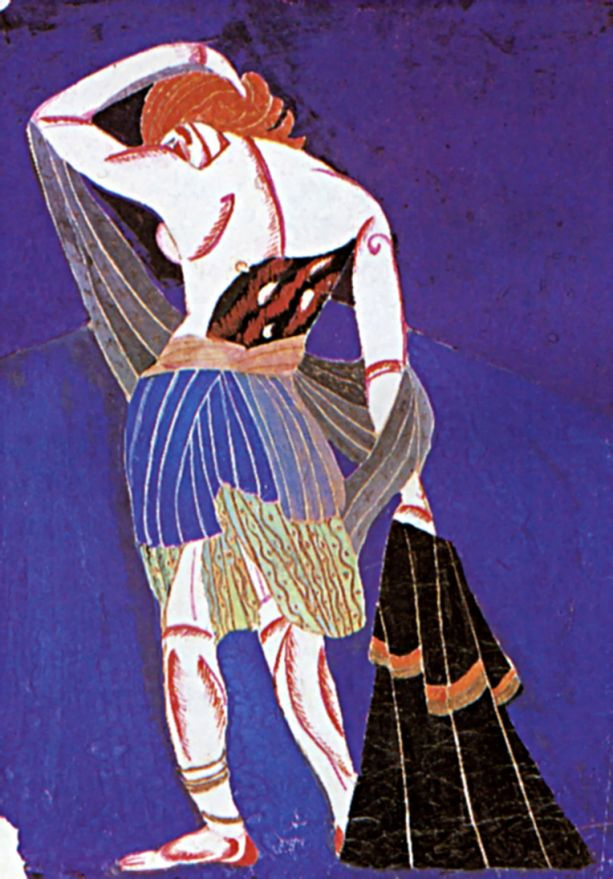 Alexandra Exter. Bacchante. Costume design for the play "Famira Kifared" on the play by I. Annensky. Moscow Chamber theatre