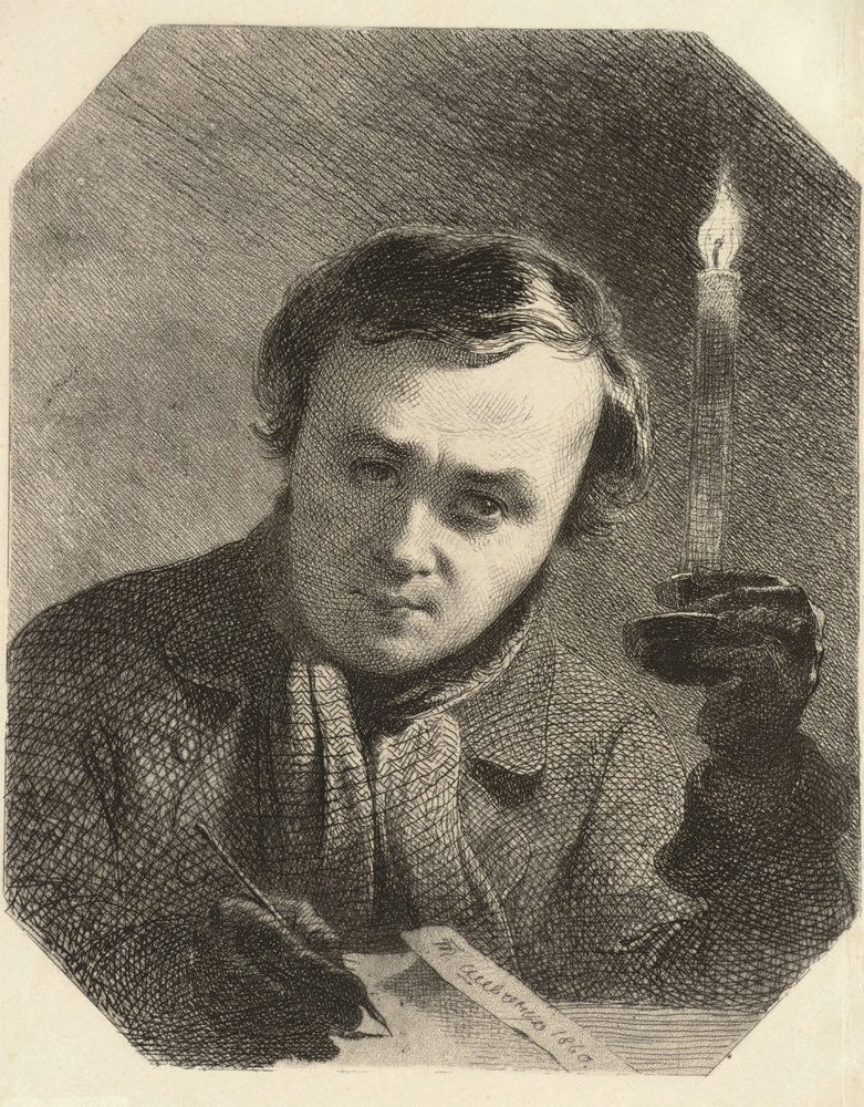 Taras Grigorievich Shevchenko. Self-portrait with a candle