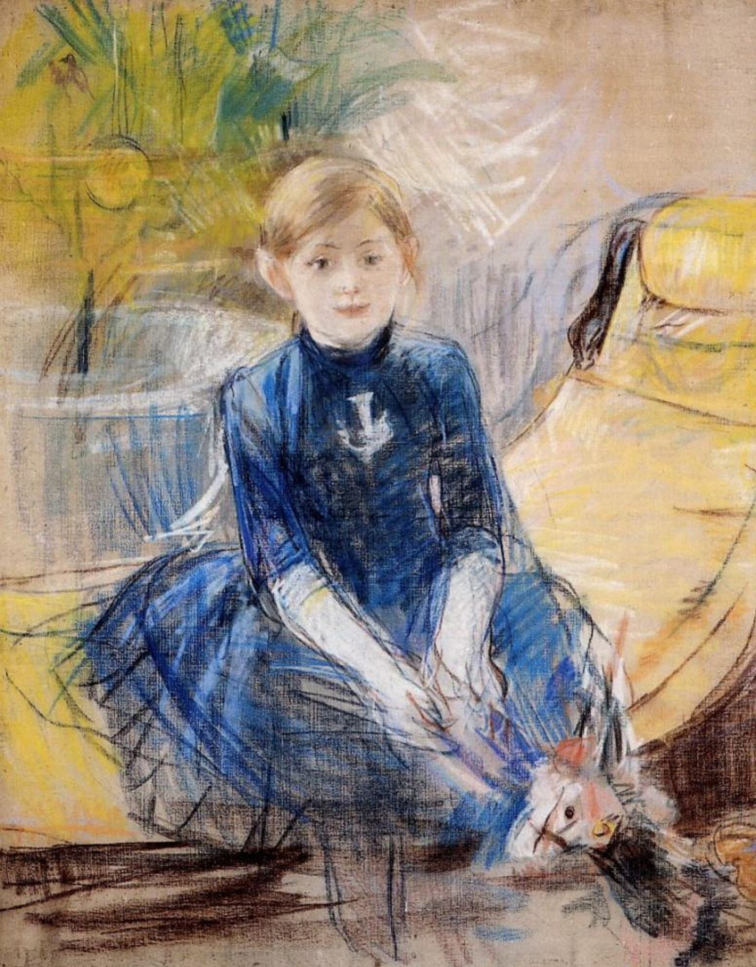 Berthe Morisot Little girl in a blue dress, 1886 : Descriptif de l