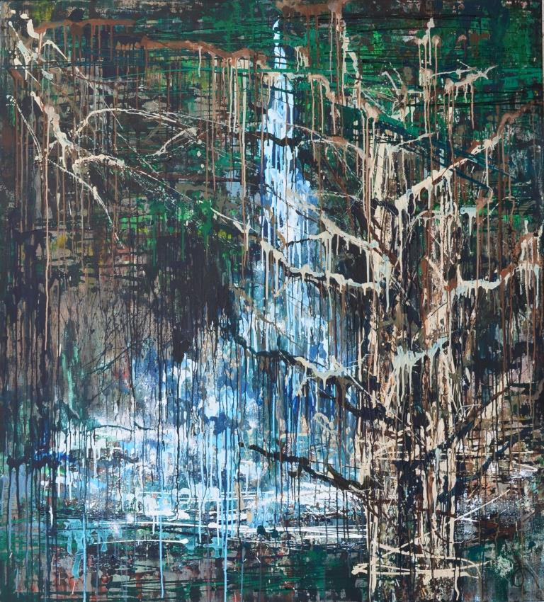 Tanya Vasilenko. "Regen-Wald-Musik". Acryl. Canvas. Regnerisch Musik des Waldes. Acryl auf Leinwand.