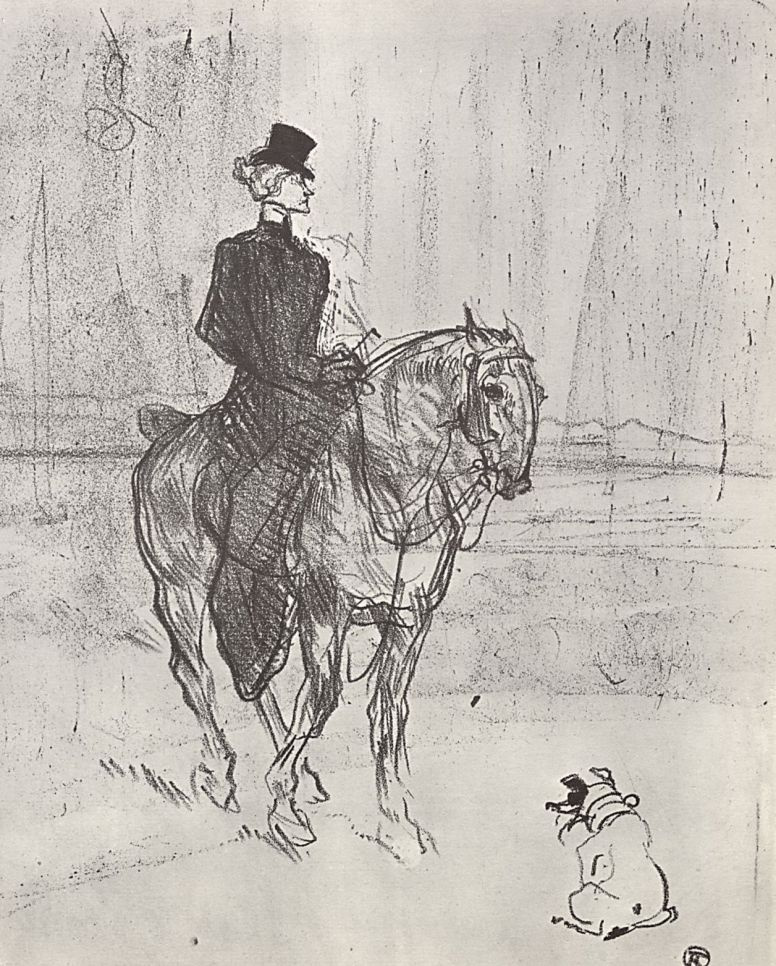 Henri de Toulouse-Lautrec. Rider and dog