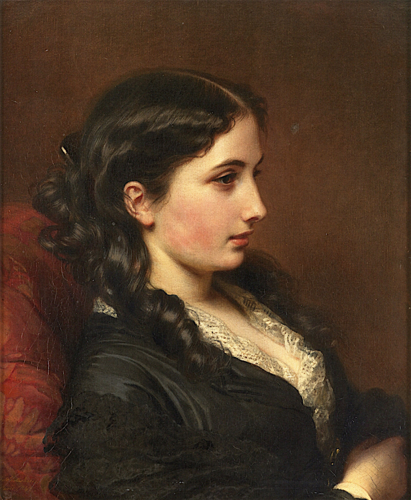 Franz Xaver Winterhalter. Profilo di giovane donna in poltrona