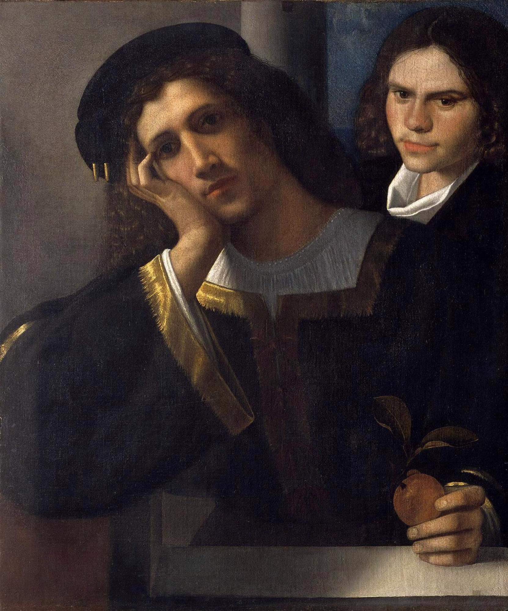 Giorgione 两名年轻男子的画像, 1502, 75×80 厘米：作品描述| Arthive