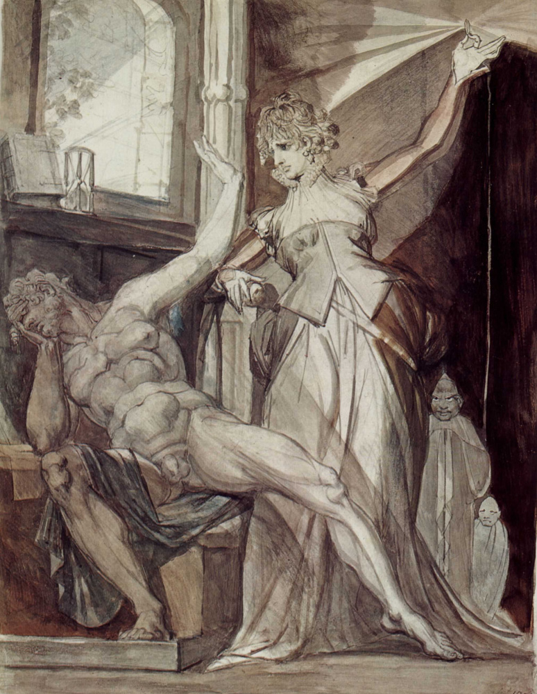 Johann Heinrich Fuessli. Krimhilda shows Gunther in prison, ring of the Nibelungs
