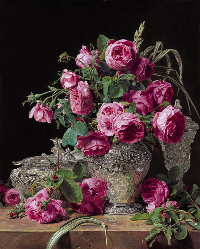 Ferdinand Georg Waldmüller. Rose e argenteria