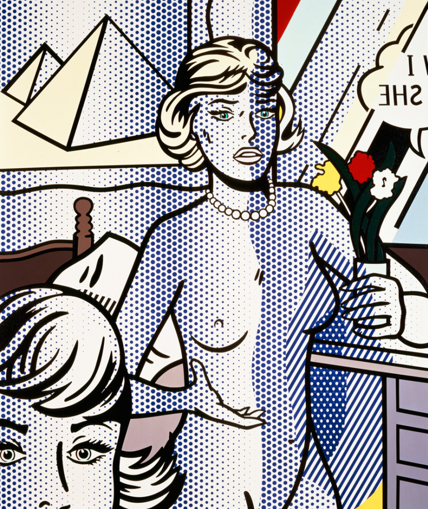Roy Lichtenstein. Nude with pyramid