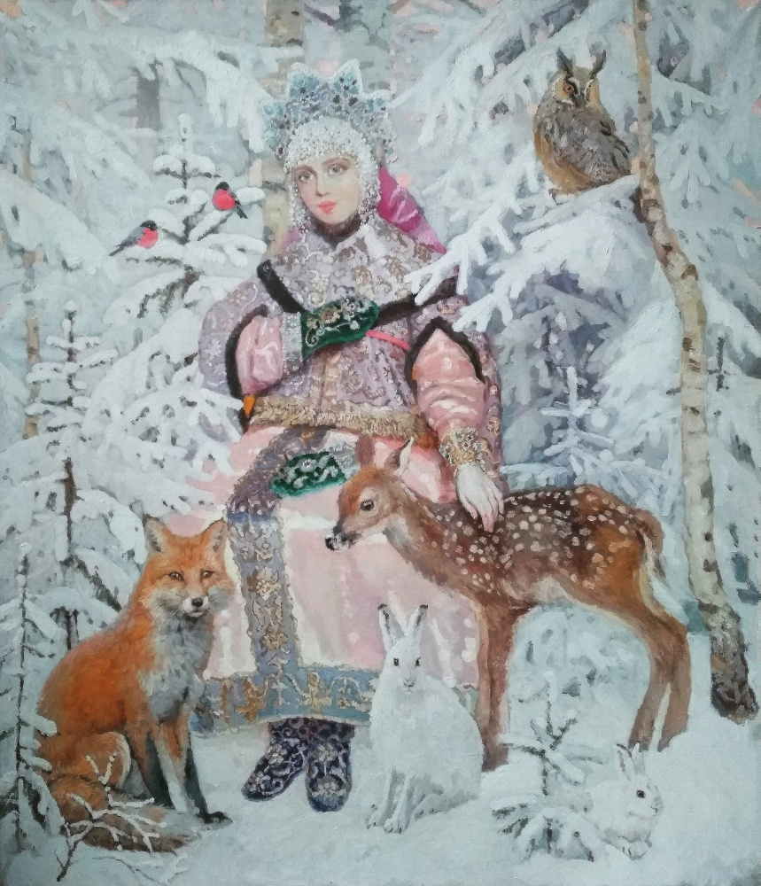 Svetlana Petrovna Ivkina. ,, Snow Maiden ", oil on canvas 2020, 70/60
