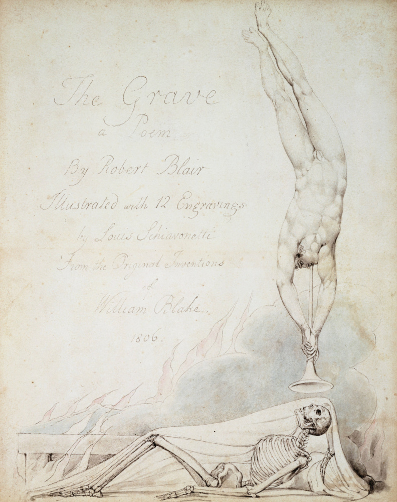 William Blake. The design of the title page. Illustration to the poem by Robert Blair's "the Grave"