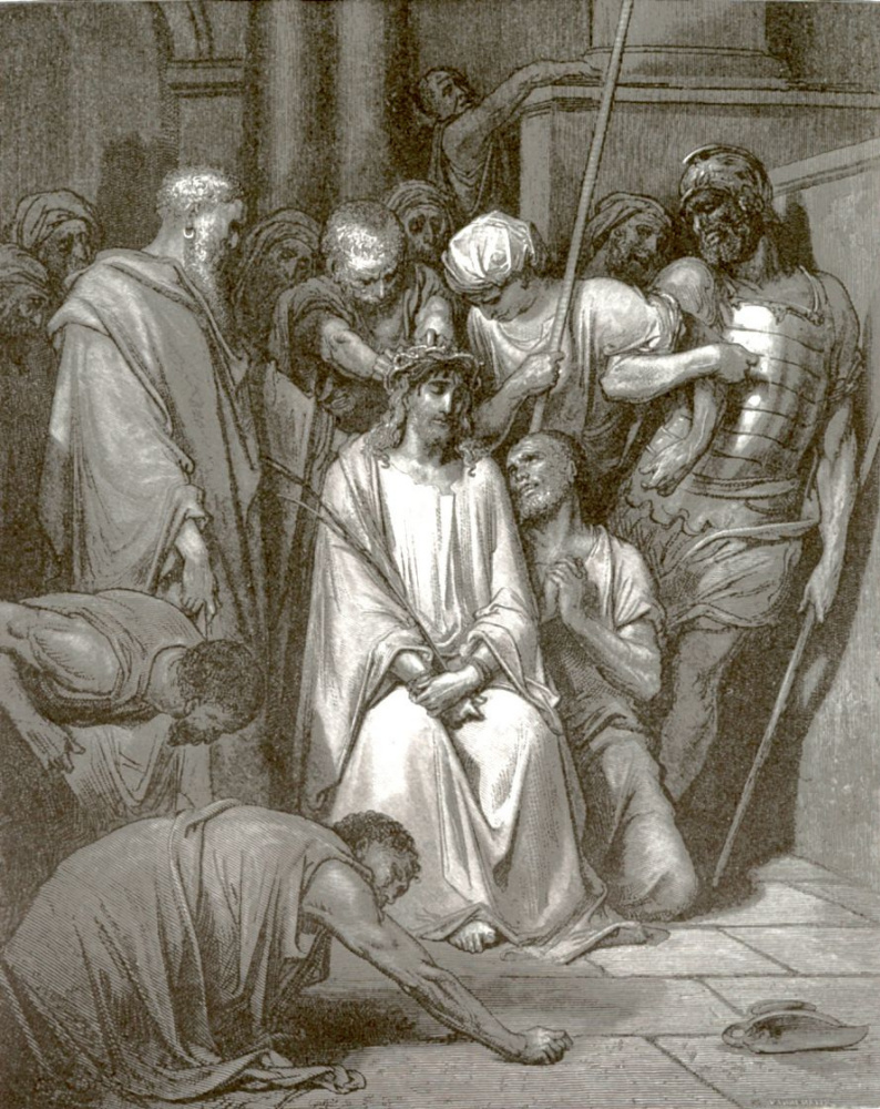 Paul Gustave Dore. Jesus Christ in the crown of thorns