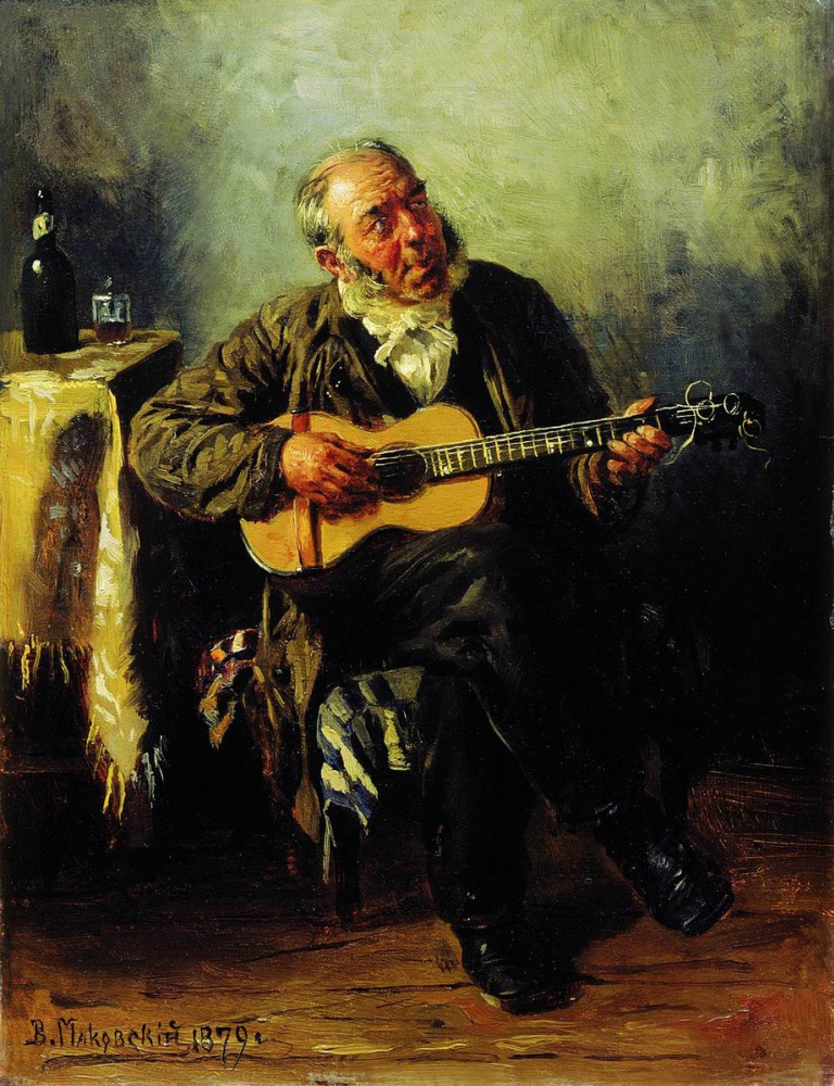 Vladimir Egorovich Makovsky. Guitar player