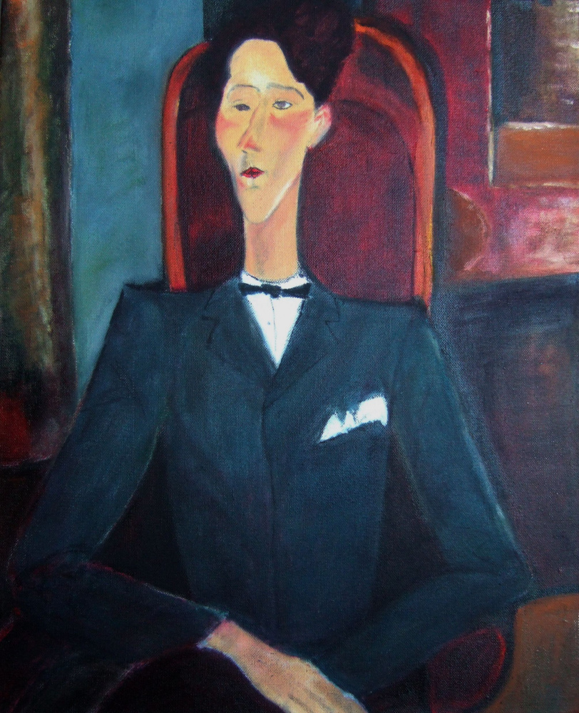 Андрей Харланов. Copy: Modigliani - Jean Cocteau 1916 Oil on canvas 100 x 81 cm