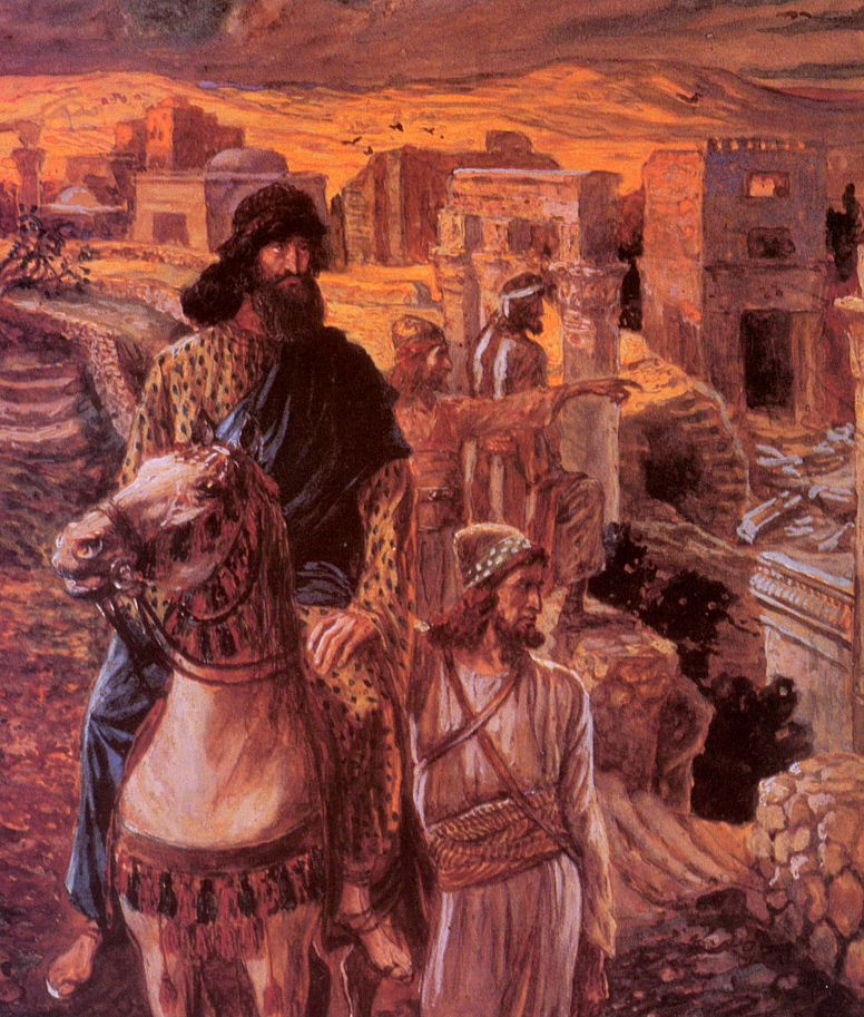 James Tissot. Nehemiah looks on the ruins of Jerusalem