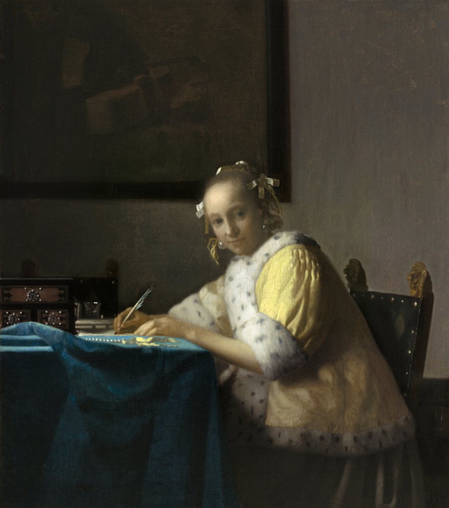 Jan Vermeer. Lady writing a letter