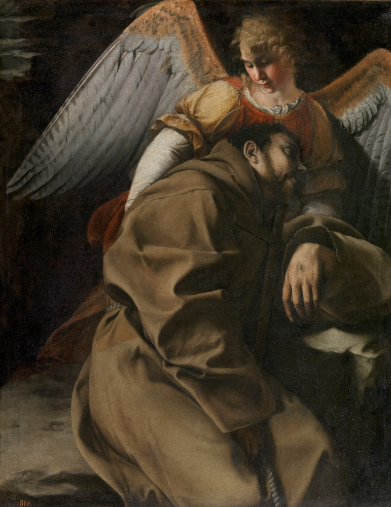 Orazio Gentileschi. Saint Francis supported by an Angel