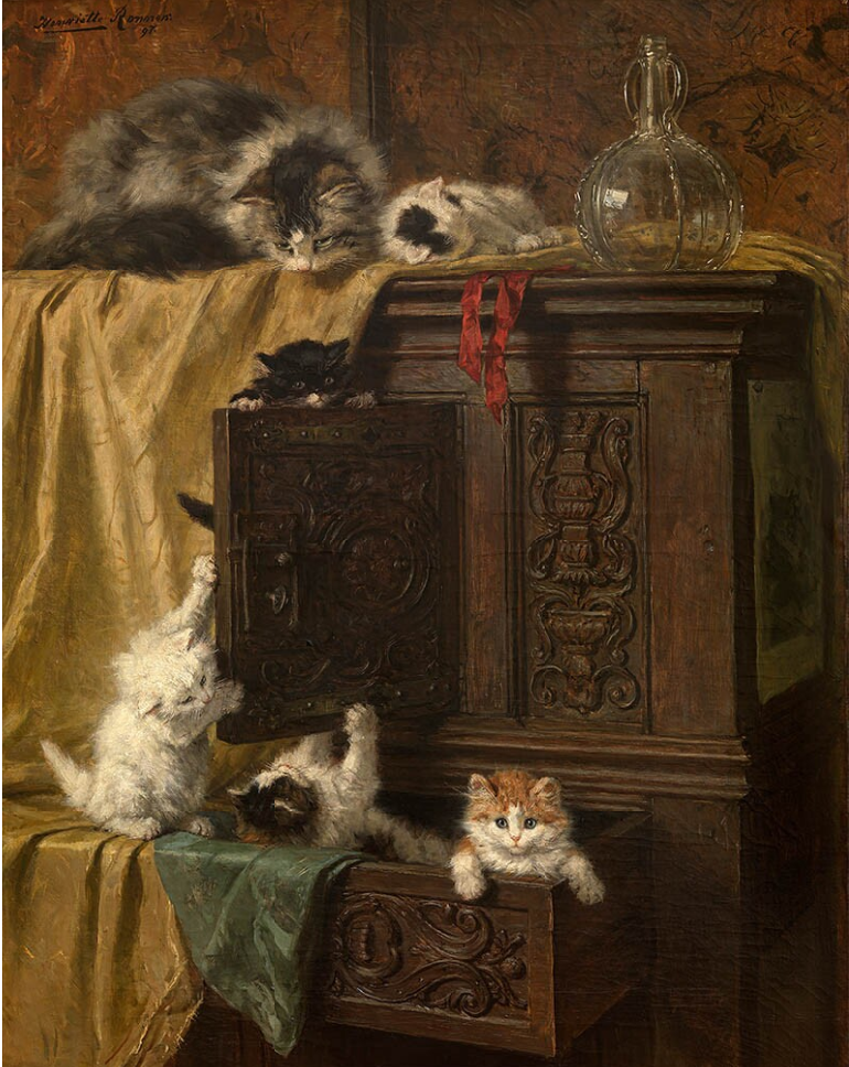 Henrietta Ronner Knip. Lúdico gatitos