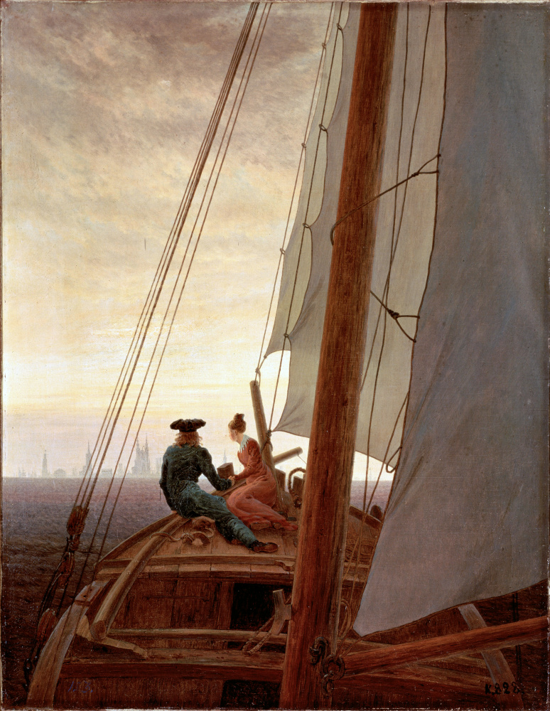Caspar David Friedrich. On a sailing ship