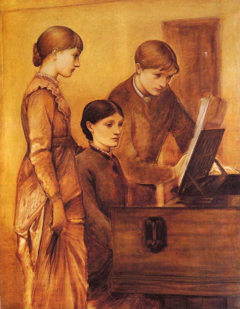 Edward Coley Burne-Jones. Group portrait of the artist's family: Lady Burne-Jones with her son Philip and daughter Margaret