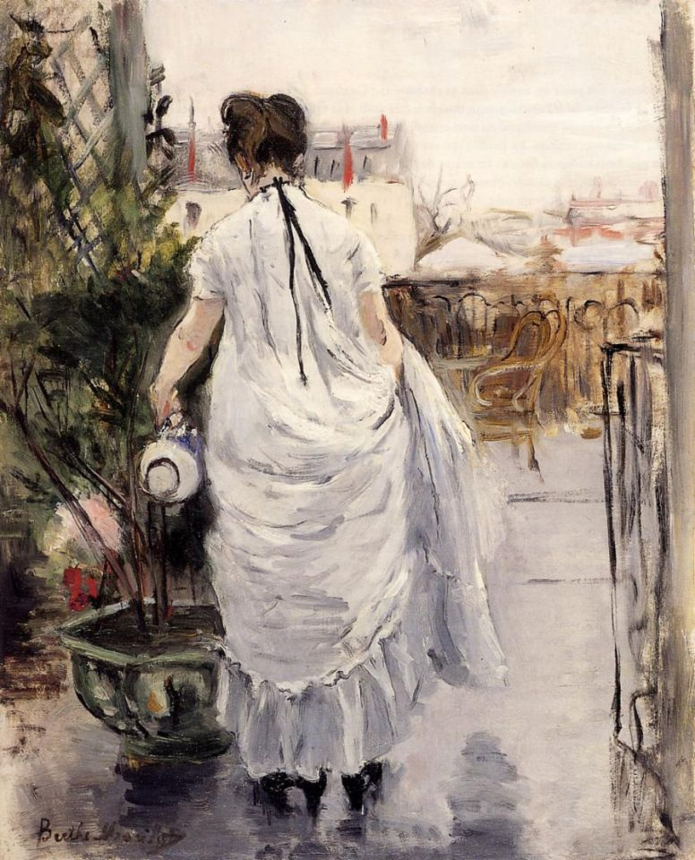 Berthe Morisot. Young woman watering a Bush