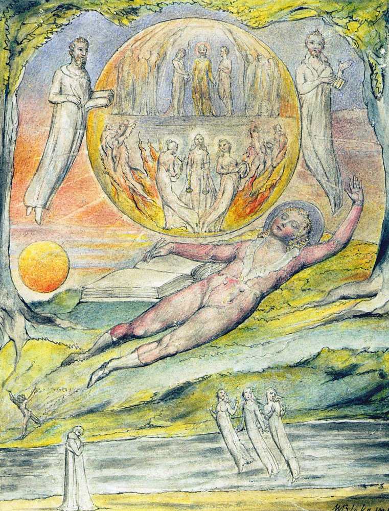 William Blake. The dream of the young poet. Illustrations to the poems of Milton's "Fun" and "Thoughtful"