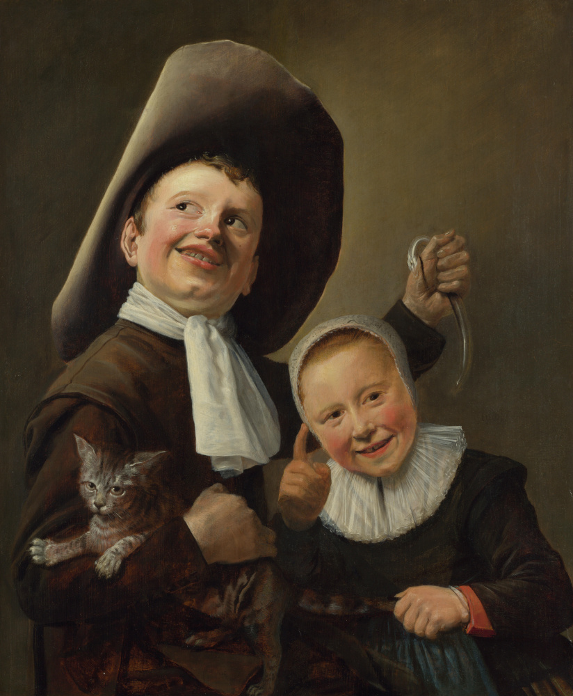 Judith Leyster. A boy and a girl with a cat and eel