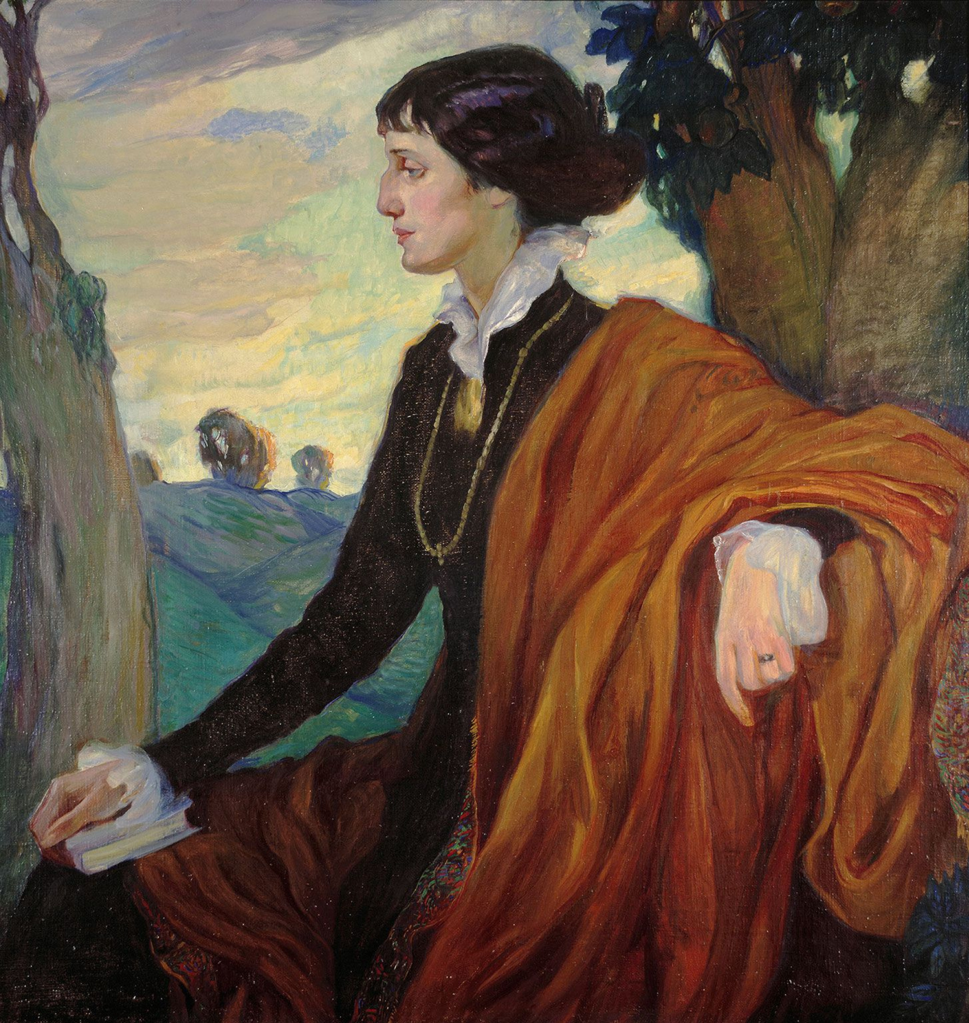 Portrait Of Anna Akhmatova, 1914 by Olga Ludwigovna Della-Vos