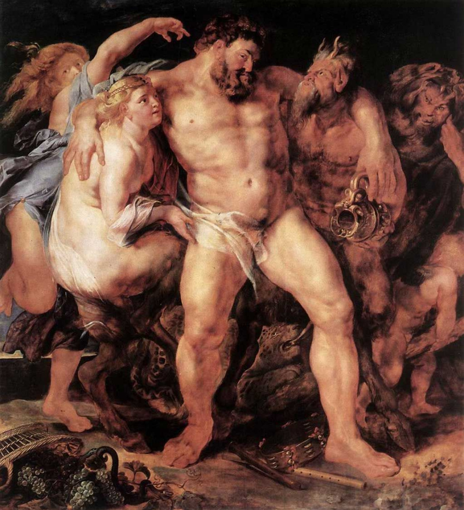 Peter Paul Rubens. Drunk Hercules with nymph and Satyr