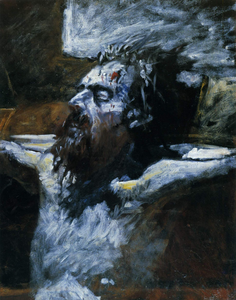 Nikolai Nikolaevich Ge. La cabeza del Cristo crucificado. Estudio preparatorio de la pintura "Crucifixión".