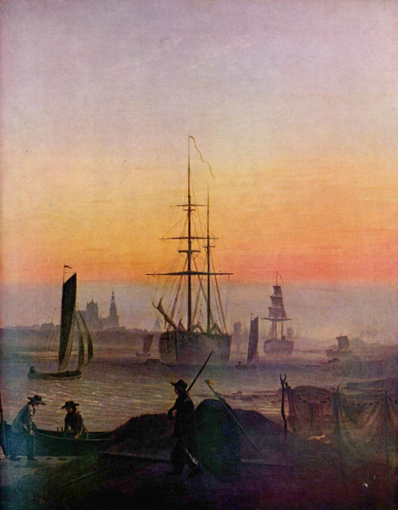 Caspar David Friedrich. Ships in the harbor of Greifswald