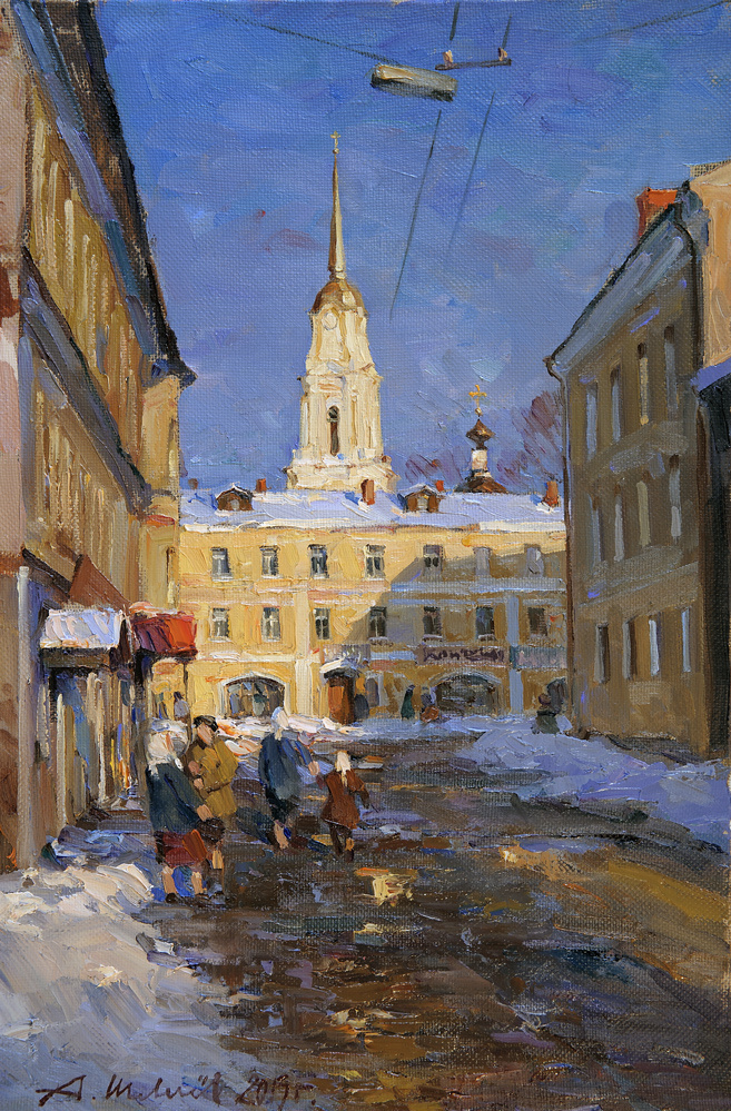 Evening in Rybinsk. Oil on canvas 33,8 # 50,8 cm 2013