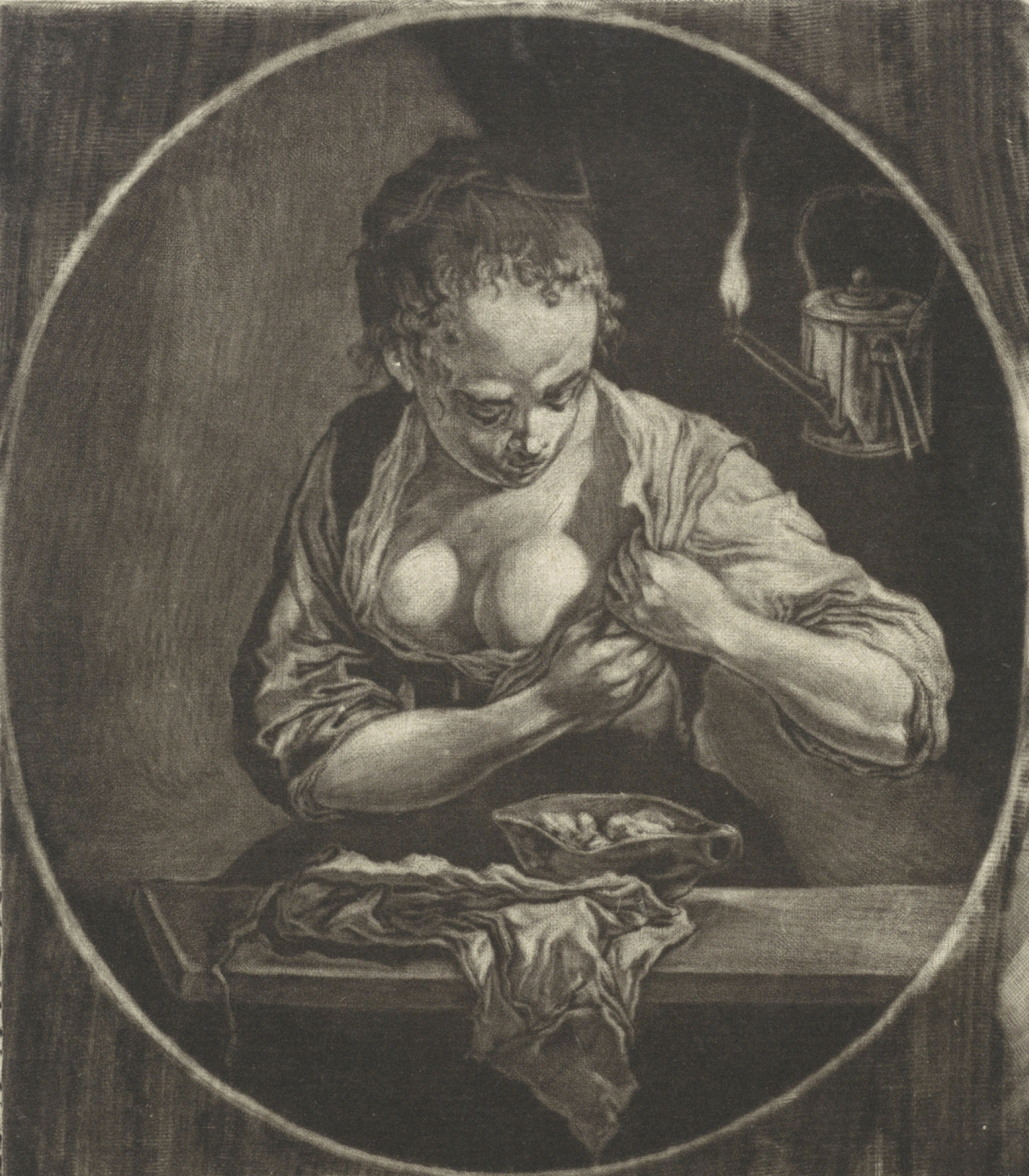 Buy digital version: The woman with half naked Breasts by Cornelis Dyusart,  Amsterdam | Arthive