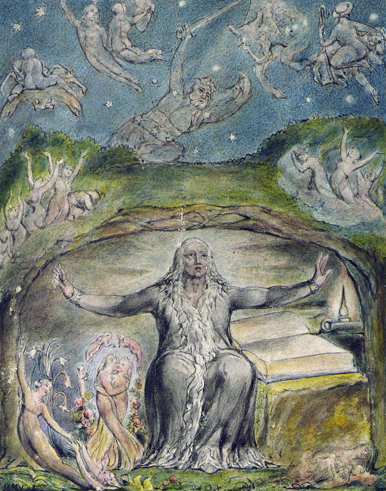 William Blake. Milton in his old age. Illustrations to the poems of Milton's "Fun" and "Thoughtful"
