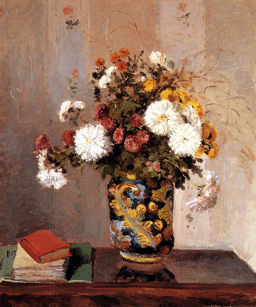 Camille Pissarro. Chrysanthemums in a Chinese vase