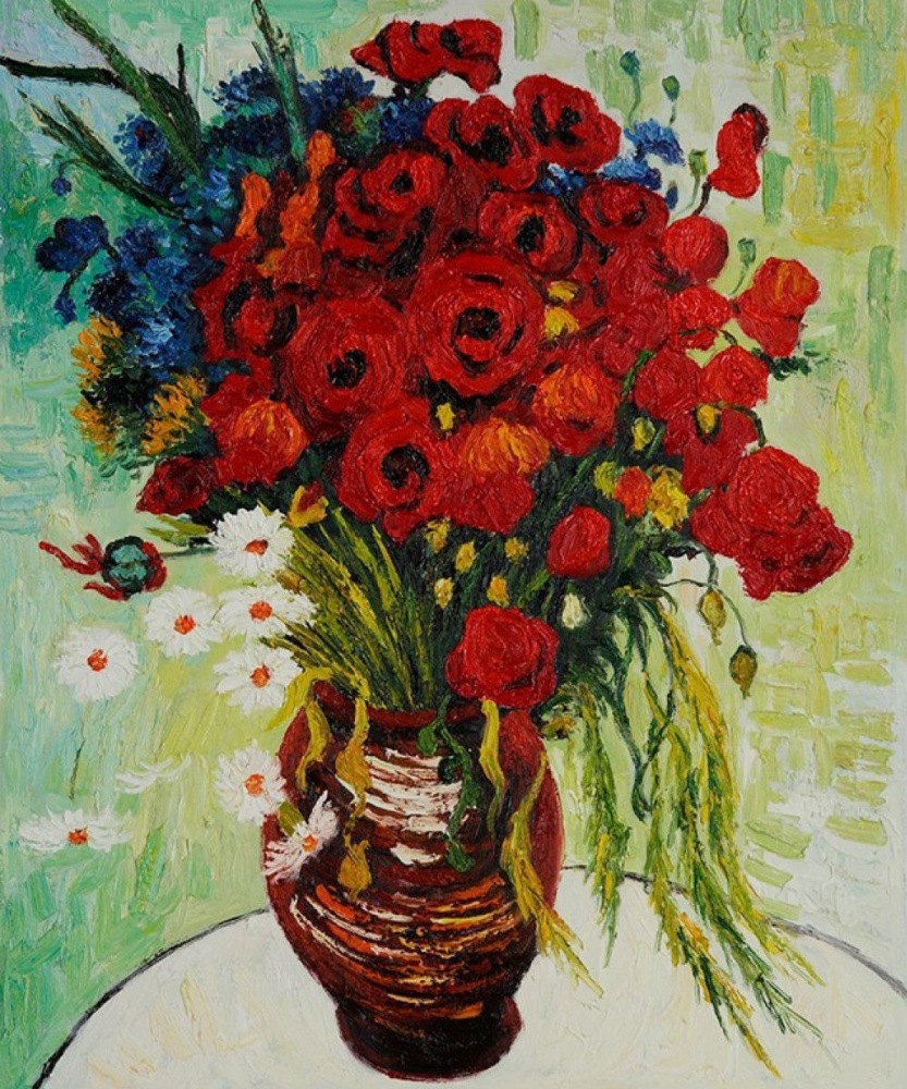 Vincent van Gogh. Jarrón con margaritas y amapolas.