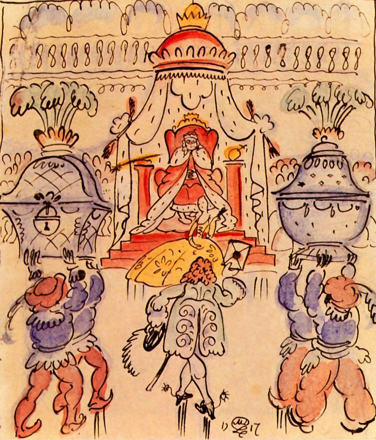 姆斯蒂斯拉夫·多布任斯基. Reception of the Emperor. The thumbnail version of illyustratsii to the tale by H. C. Andersen "the Swineherd"