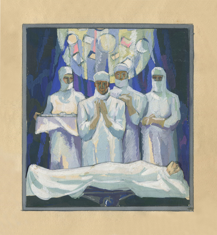 Alexandrovich Rudolf Pavlov. Bocetos para una foto sobre cirujanos