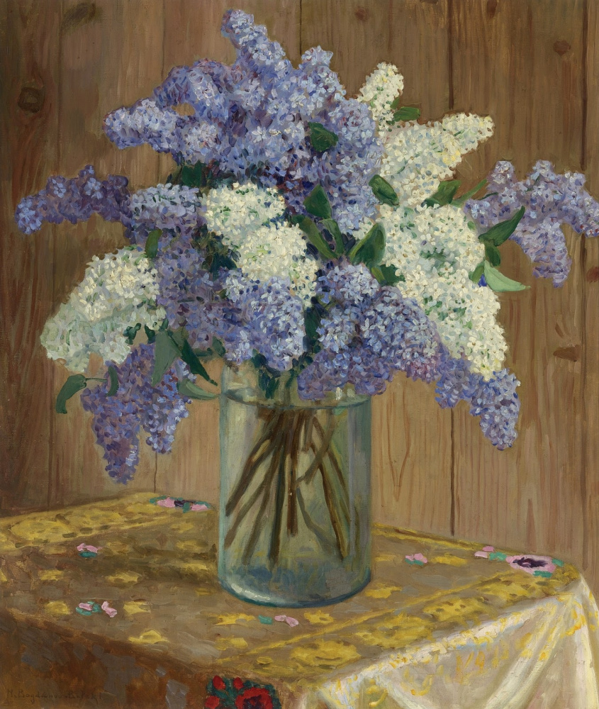 Nikolay Petrovich Bogdanov-Belsky. Still life with lilacs