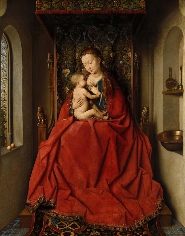 Jan van Eyck. Madonna with the child enthroned