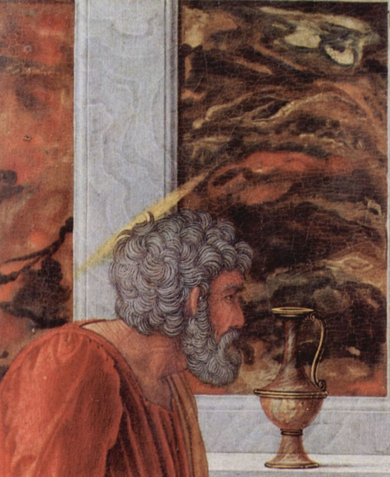 Andrea Mantegna. The altar of the Palace chapel of the Duke of Mantua, scene: the Circumcision of Christ, detail