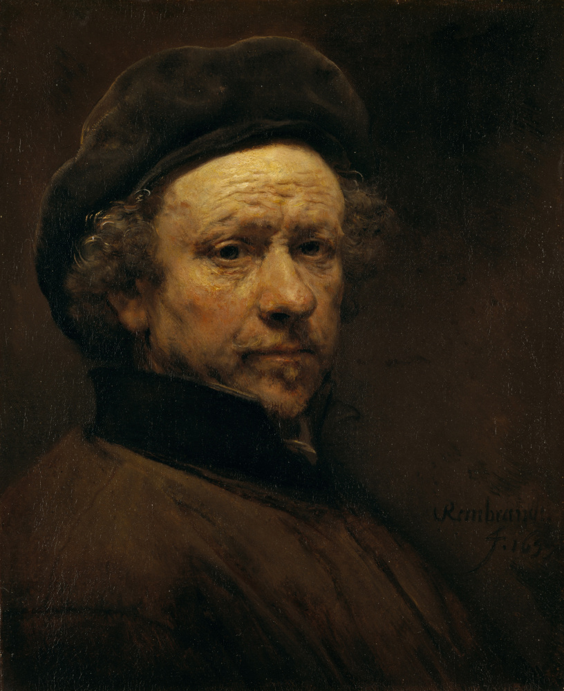 Rembrandt Harmenszoon van Rijn. Autorretrato a los 51 años.