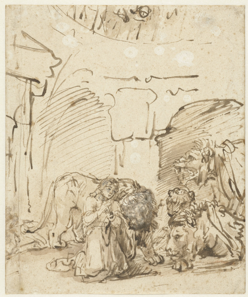Rembrandt Harmenszoon van Rijn. Daniel in the lion's den