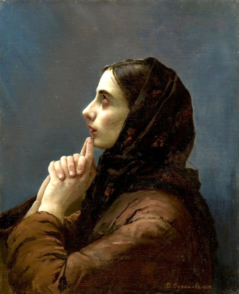 Vasily Surikov. Young woman in prayer