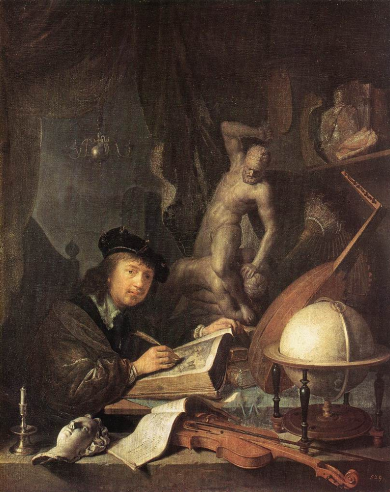 Gerrit (Gerard) Dow. The artist in the Studio