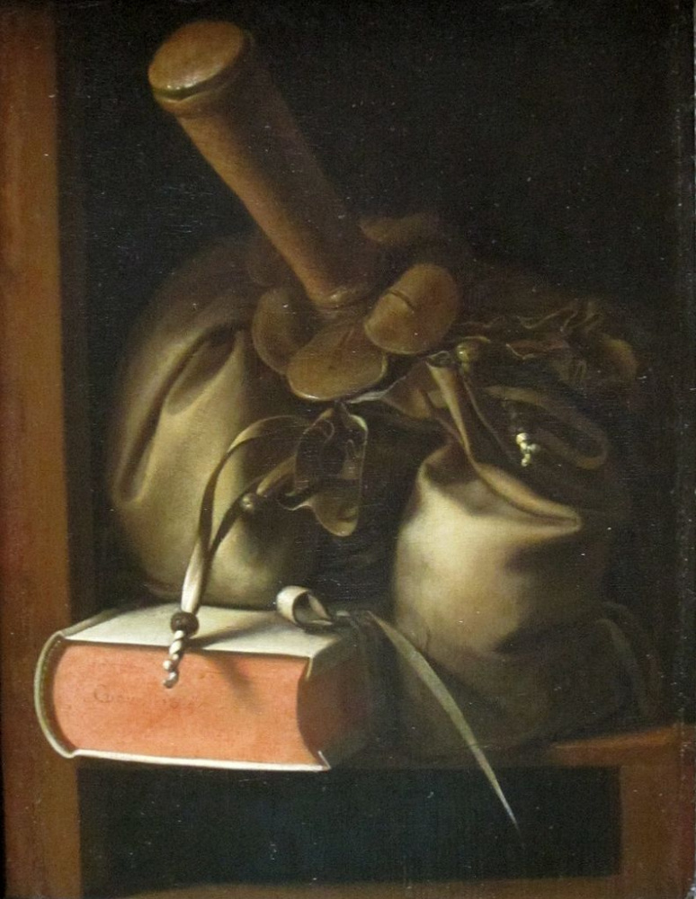 Gerrit (Gerard) Dow. Still life with a book and a wallet