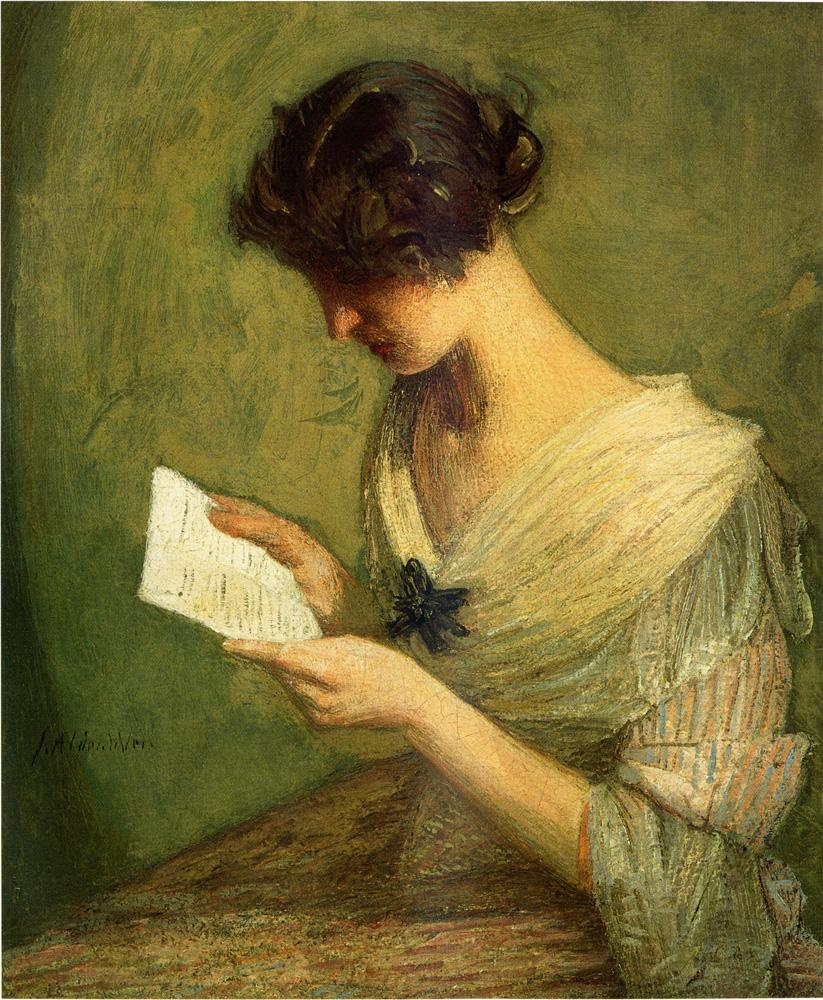 Джулиан Олден Уир. Девушка читает письмо
